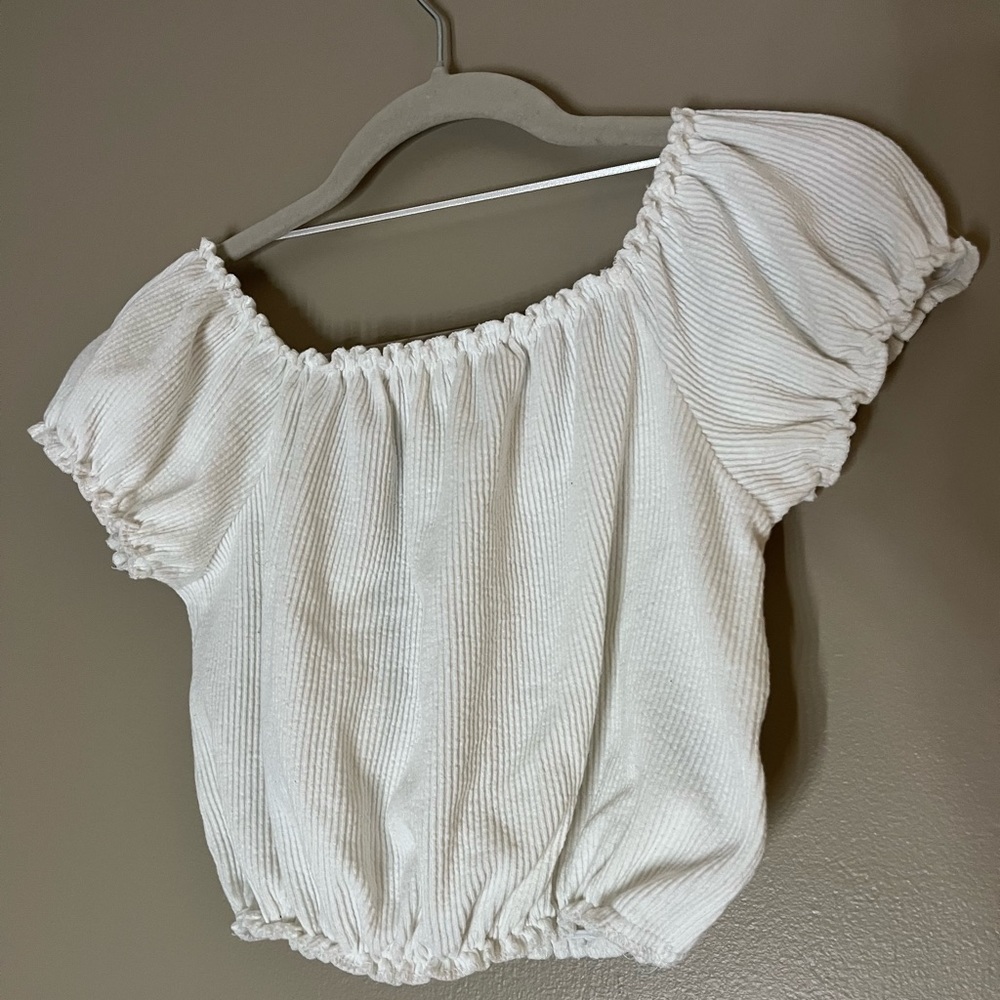 White cropped blouse